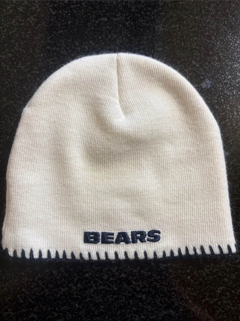 NFL Chicago Bears - Kids White Beanie Hat with Heart Patch and Navy Stitching